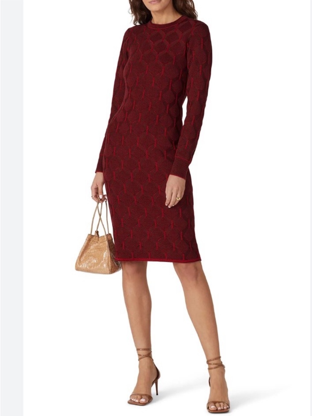 Thakoon Collective Maroon Women’s Sweater Midi Dress Size XL luxury Fall Coktail